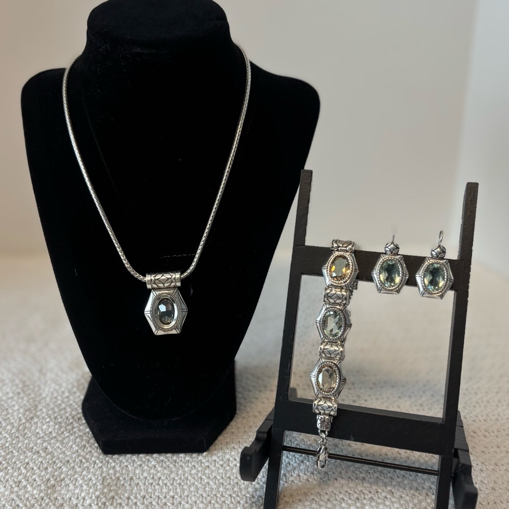 Necklace, bracelet, and earrings set